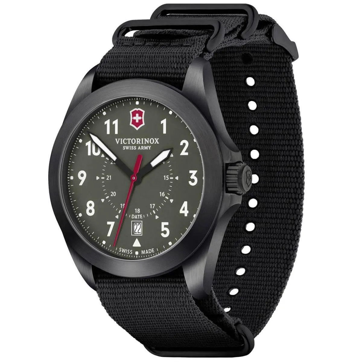 Victorinox Swiss Army Men's Quartz Watch - Heritage Green Dial Fabric Strap | 241972 Victorinox Swiss Army Men's Watches