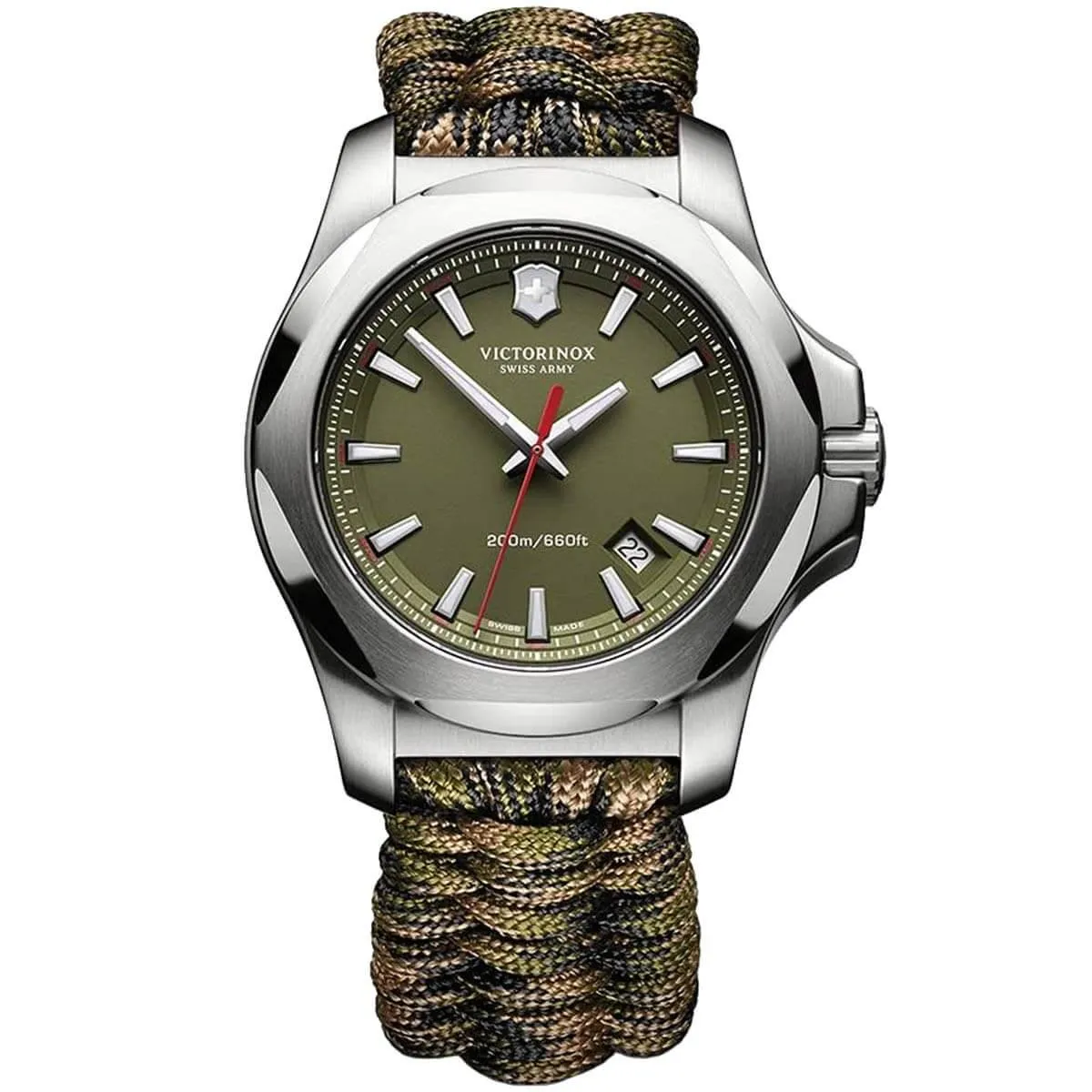 Victorinox Swiss Army Men's Quartz Watch - I.N.O.X. Green Paracord Strap | 241727.1 Victorinox Swiss Army Men's Watches