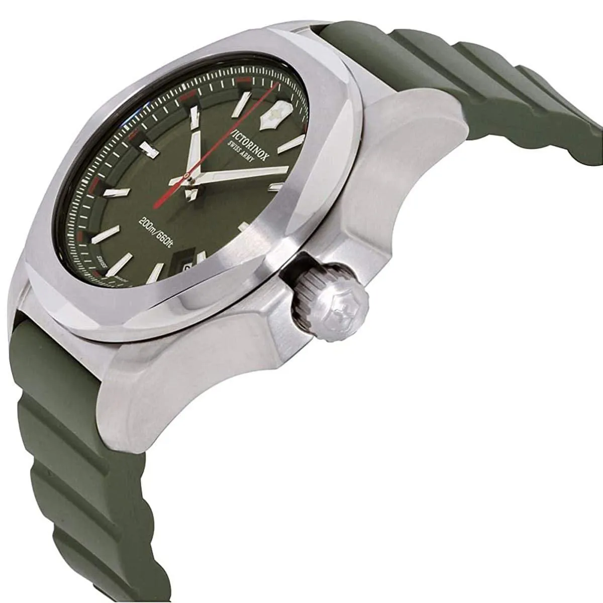 Victorinox Swiss Army Men's Watch - I.N.O.X. Green Dial Rubber Strap | 241683.1 Victorinox Swiss Army Men's Watches