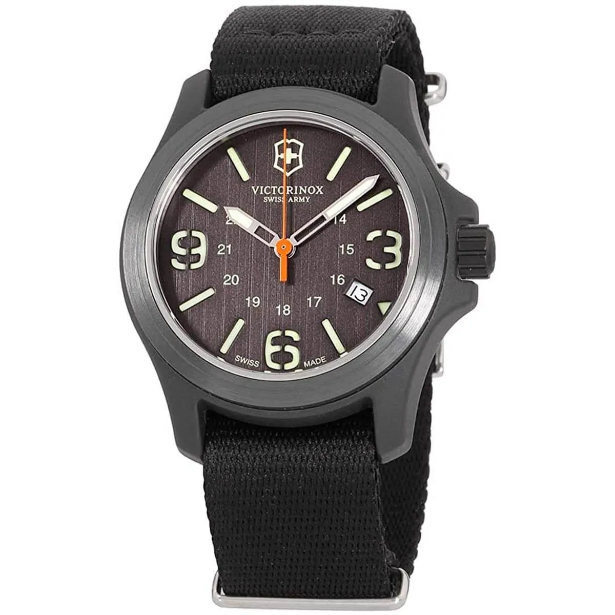Victorinox Swiss Army Men's Watch - Original Grey Dial Black Nylon Strap | 241593.1 Victorinox Swiss Army Men's Watches