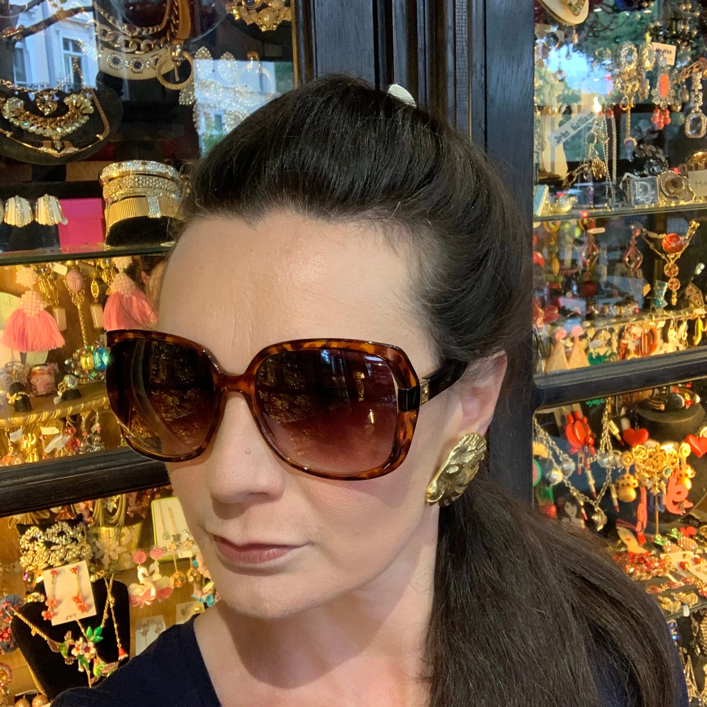 Vintage YSL Yves Saint Laurent Earrings Large Gold Lions