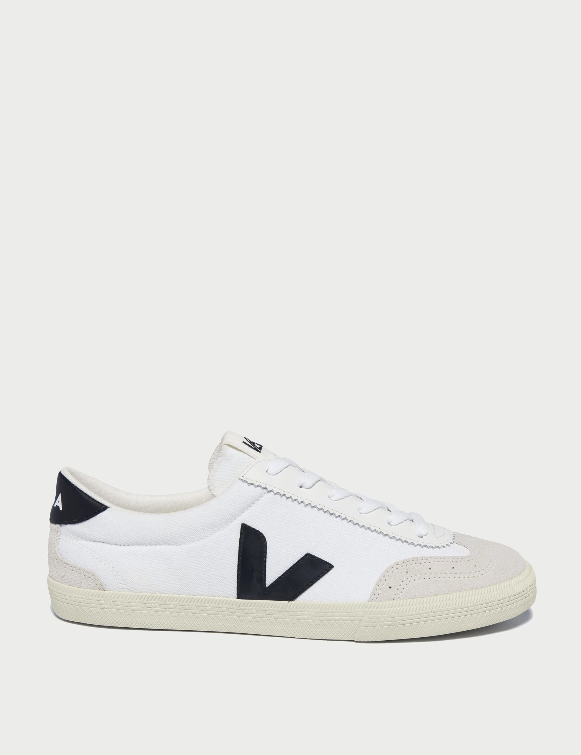 Volley Canvas - White Black Veja womens shoes with sustainable materials