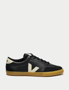 Volley Leather - Black Pierre Veja womens shoes with sustainable materials