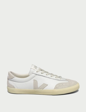 Volley Leather - White Natural Veja womens shoes with sustainable materials