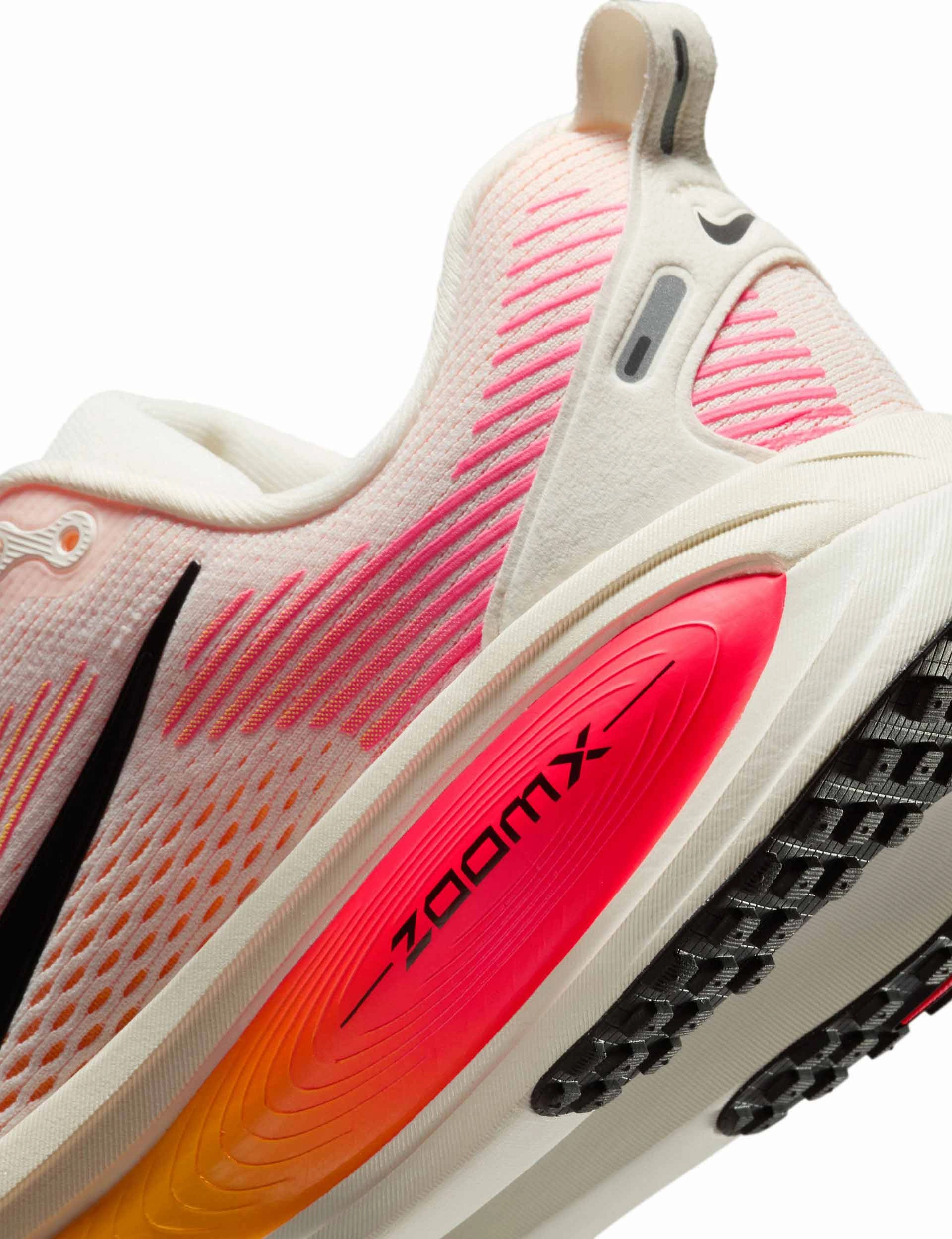 Vomero 18 Running Shoes - Sail/Bright Crimson/Laser Orange/Black Nike women's stylish athletic footwear