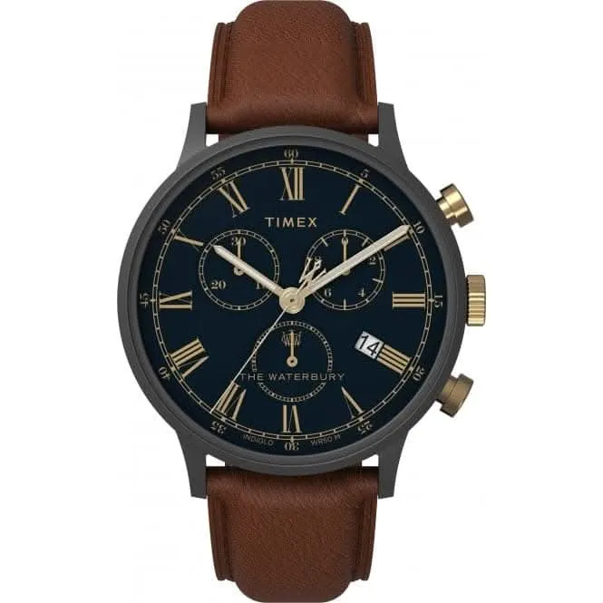 Waterbury Classic Chronograph Leather Strap Watch TW2U88200