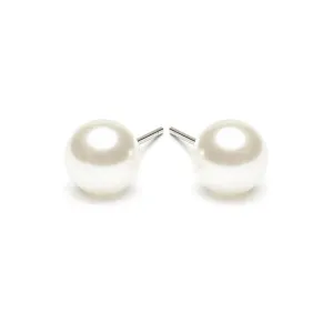 White Pearl 8mm Stud Earrings