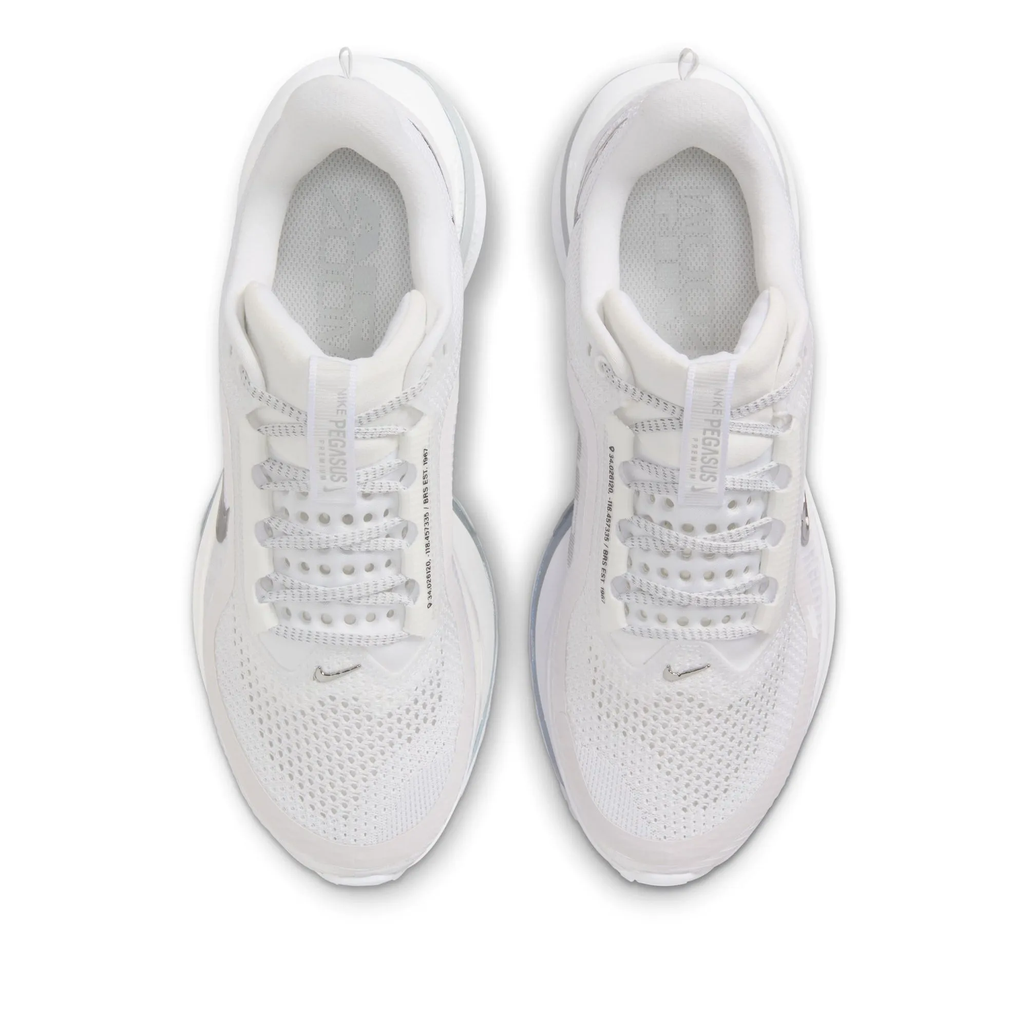 Women's Nike Pegasus Premium - White/Metallic Silver Nike signature shoe looks