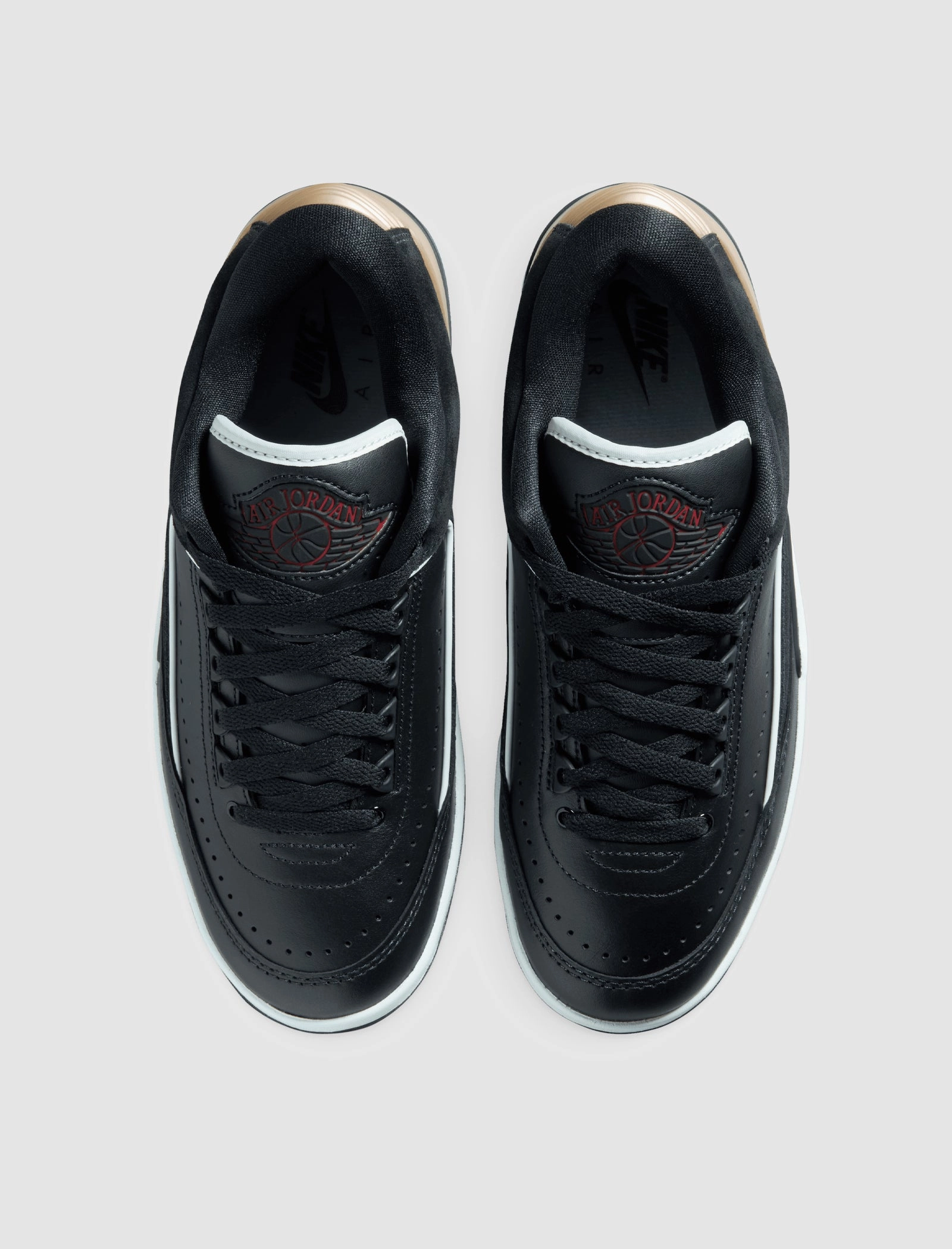 WOMENS AIR JORDAN 2 LOW "BLACK/ VARSITY RED" Retro basketball lifestyle shoes