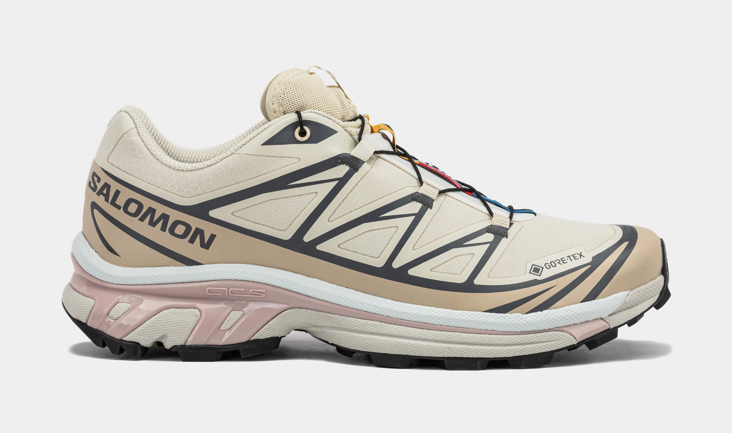 XT-6 GORE-TEX Mens Running Shoes (Almond Milk/Feather Gray/Mauve) salomon all-terrain performance footwear