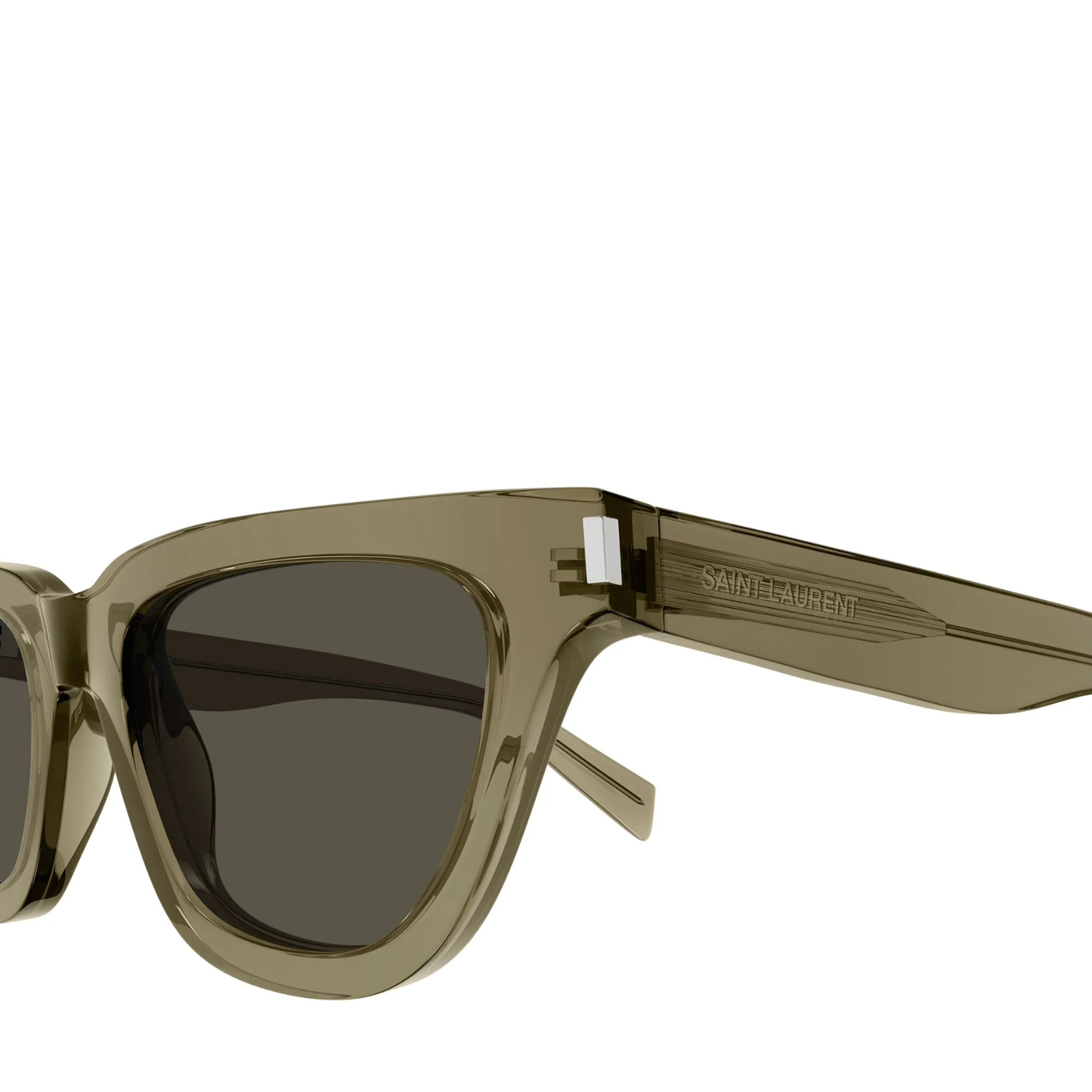 Ysl Sunglasses YSL SL462 Suplice Acetate Sunglasses, Translucent Olive Grey